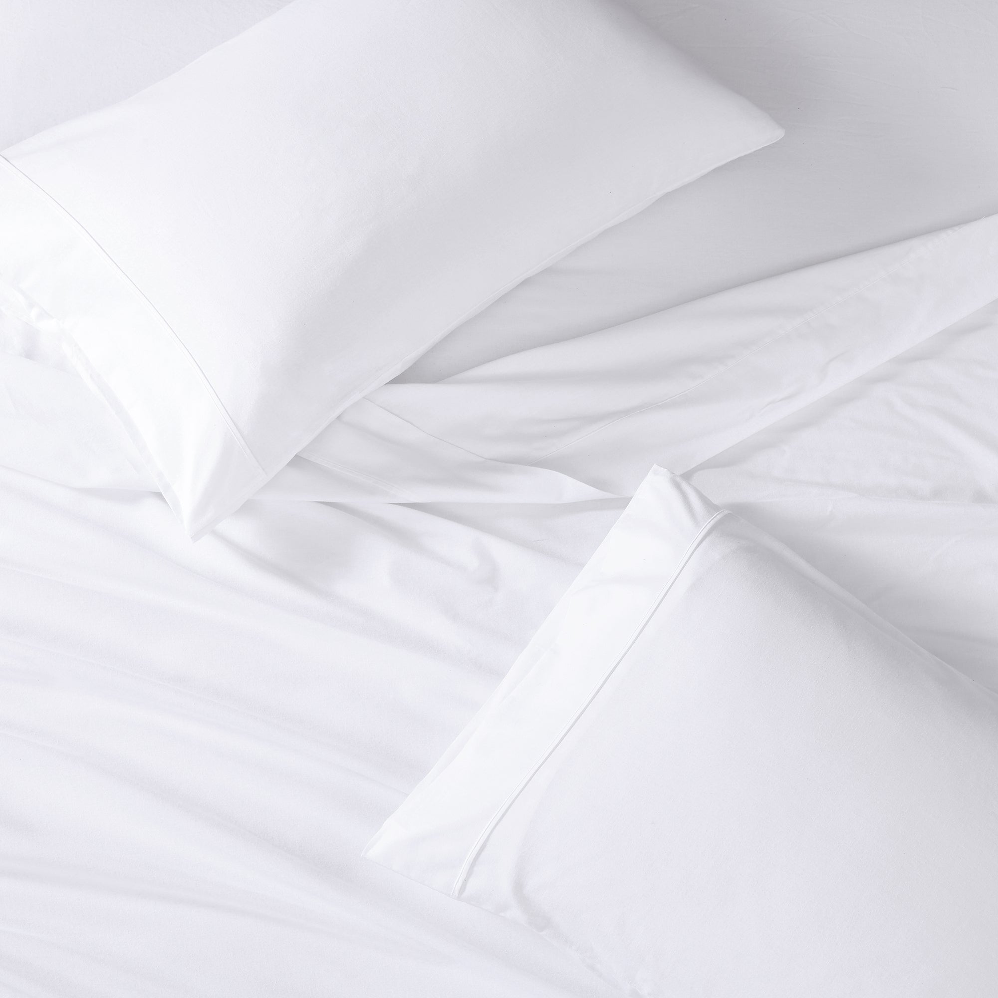 100% Organic Washed Cotton Sheet Set - White